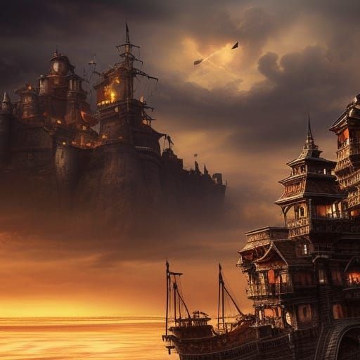 Epic Pirate Fortress: A Digital Matte Painting