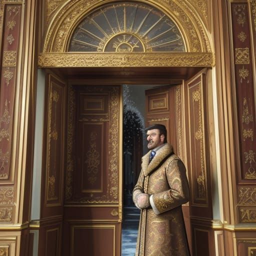Russian Aristocrat in Ornate Doorway