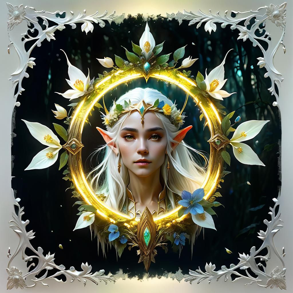 Enchanted Elf Queen in Luminescent Forest