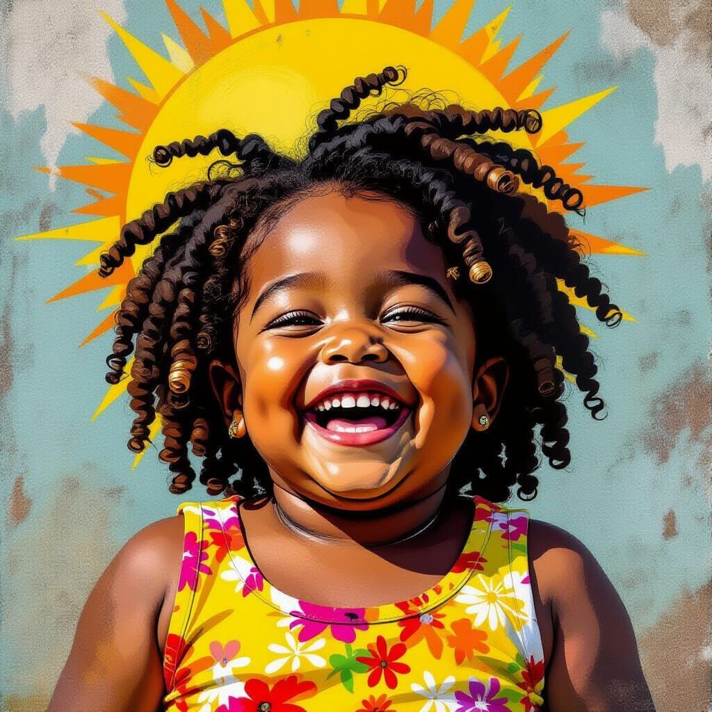 Joyful Girl Honors Assata Shakur with Vibrant Street Art