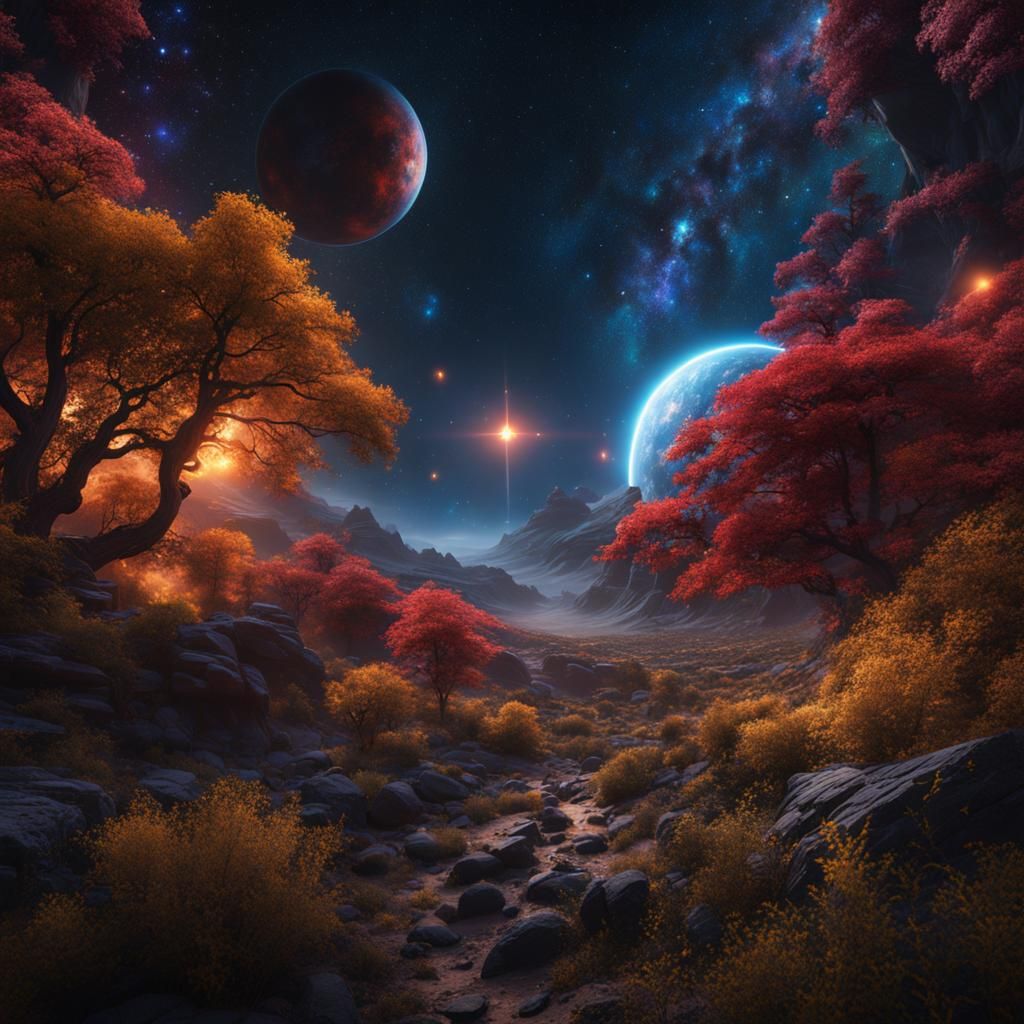 Stars in Space Detailed Matte Painting