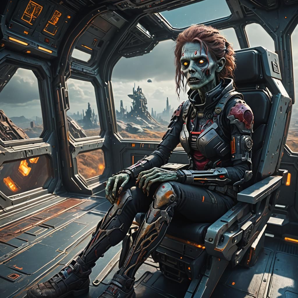 Zombie on Spaceship Deck: Matte Painting in Unreal Engine