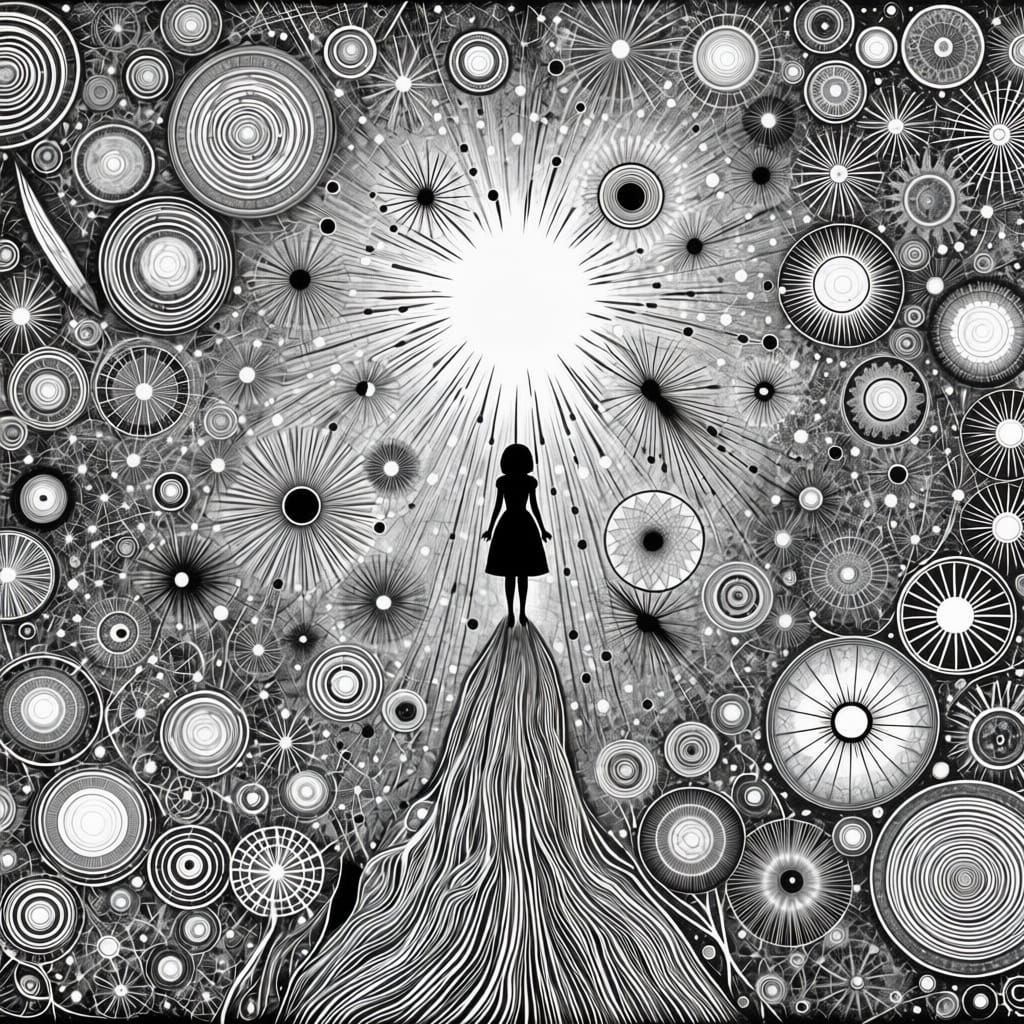 Cosmic Web Center: Ink Flowing Lines