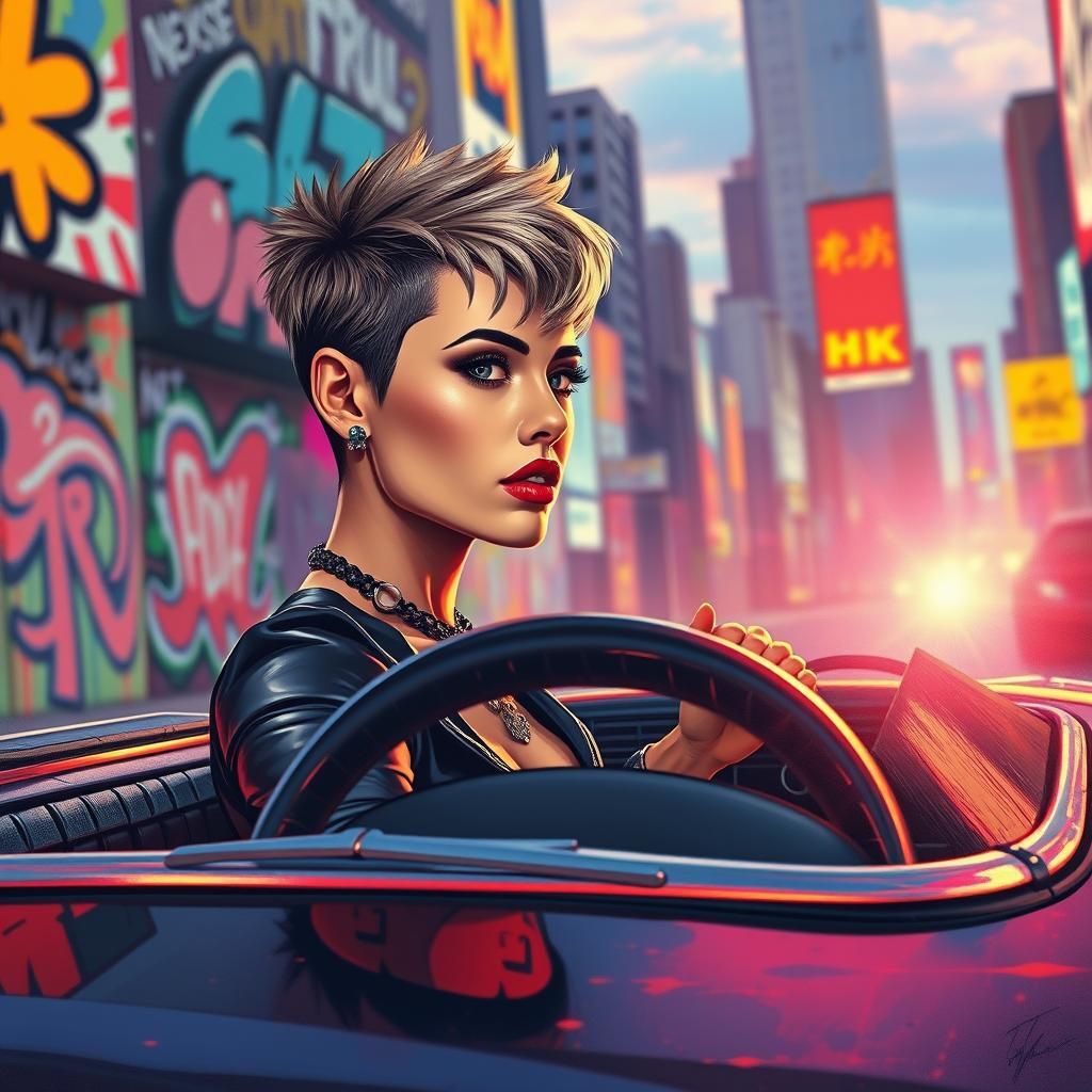 Plymouth Fury in a Surreal Urban Landscape