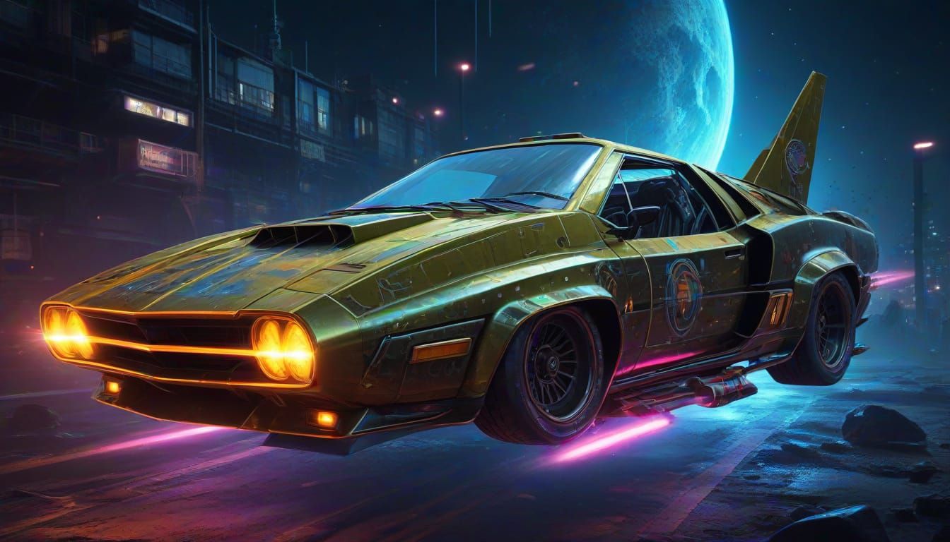 Cosmicpunk Star Batship Z'Dex 4974 in Metallic Gold and Cher...