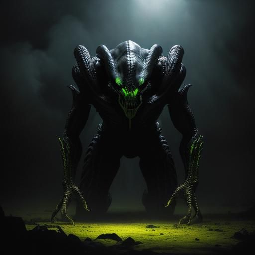 Menacing Alien Xenomorph Gaze in Macro Photography