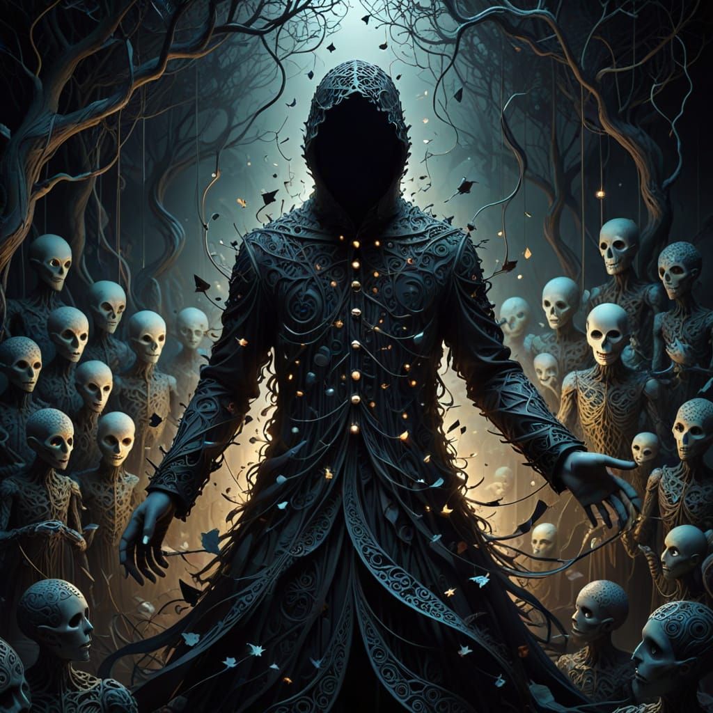 Dark Surrealist Figure Manipulates Group in Haunting Eerie L...