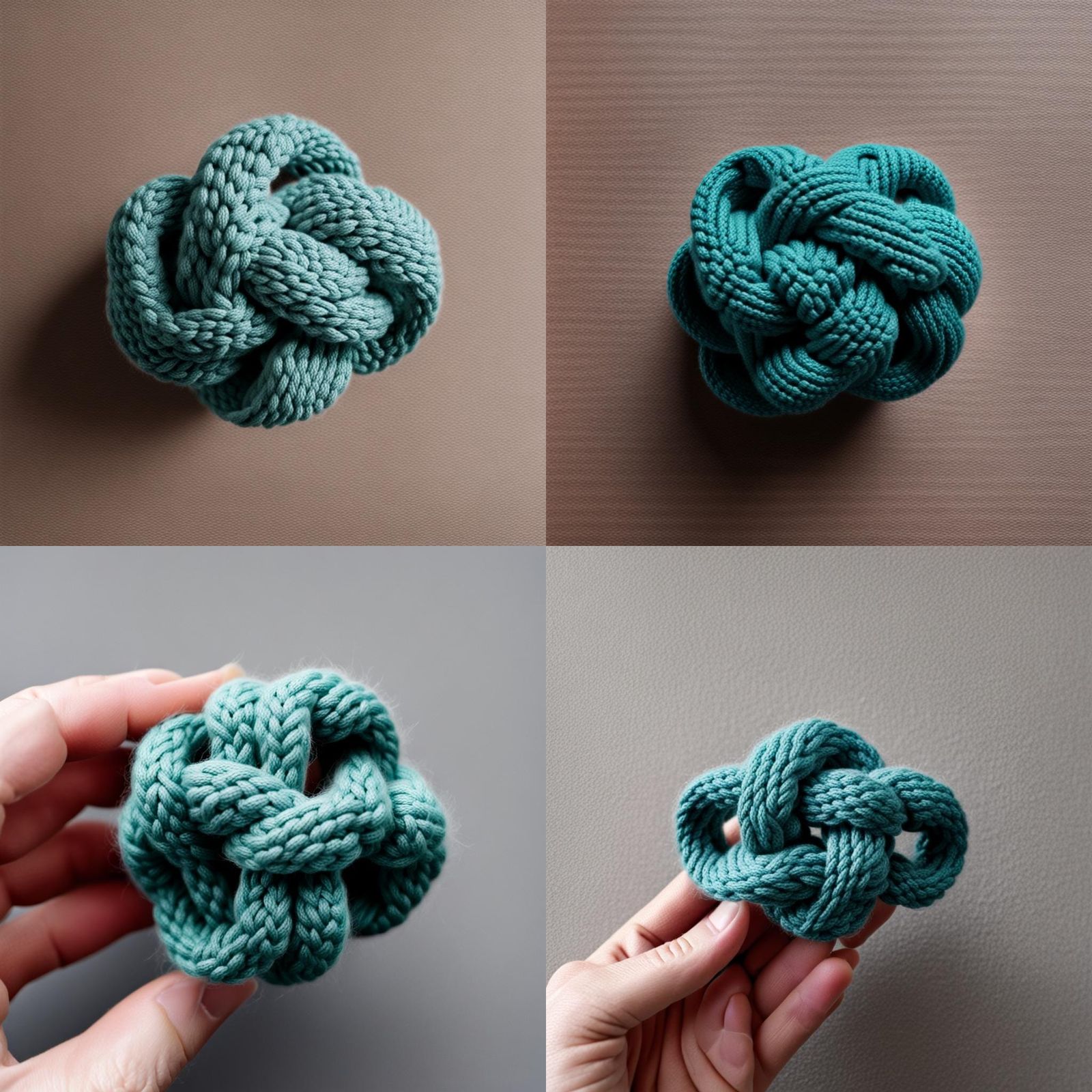Intricate Knitted Knot Close-Up