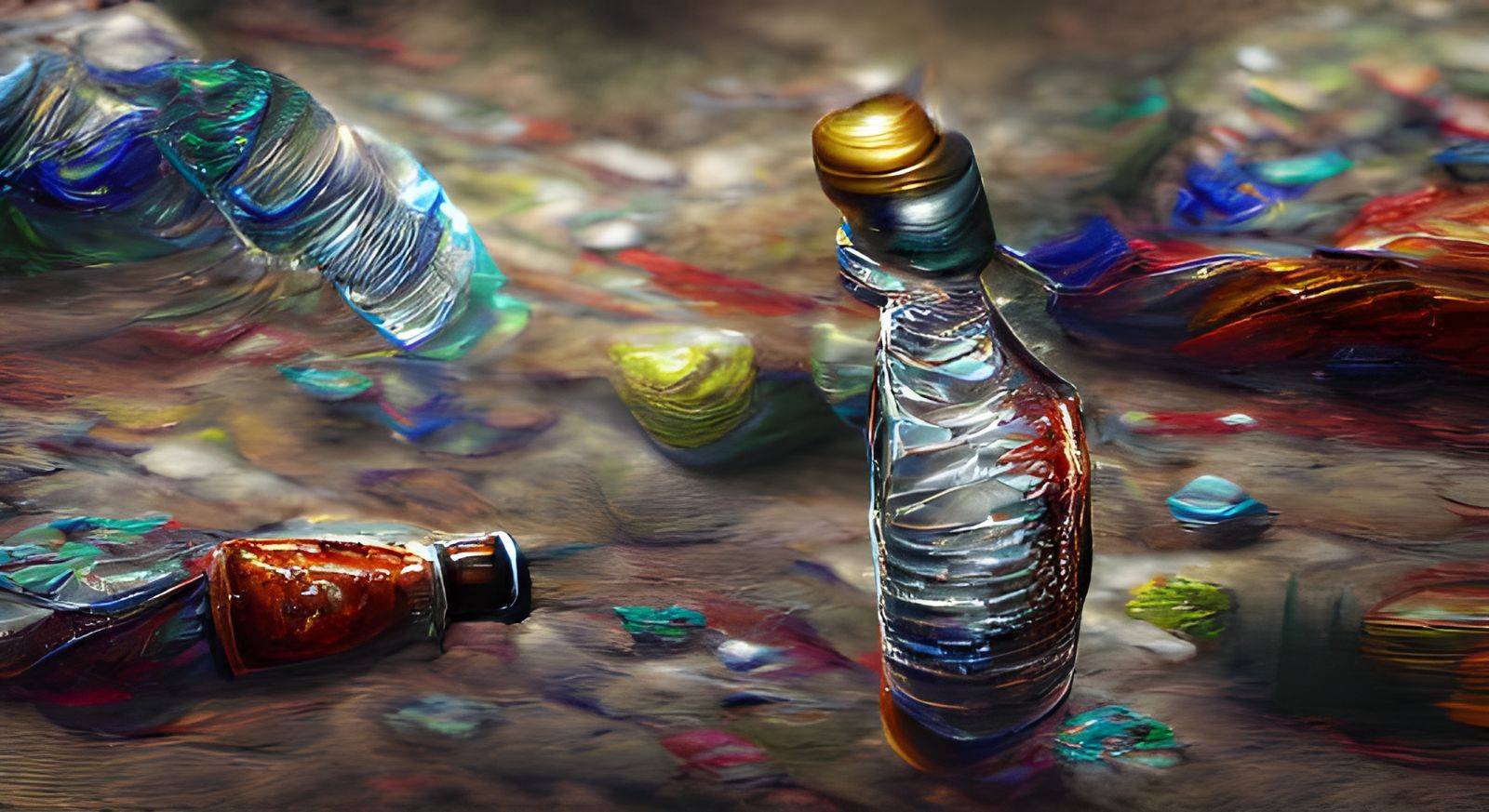 Abstract Bottle: Detailed 8K Resolution Painting