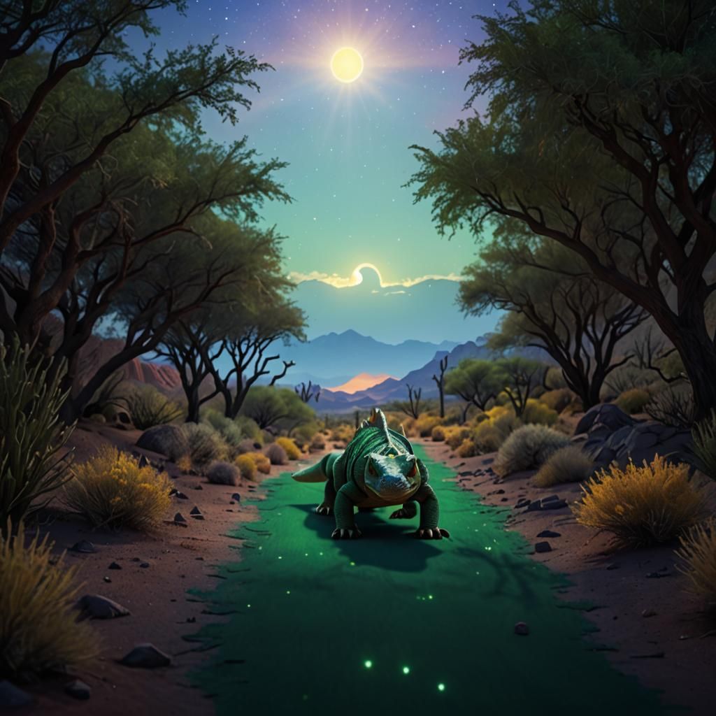 Komodo Dragon Walks Arizona Desert: Pixar Animation