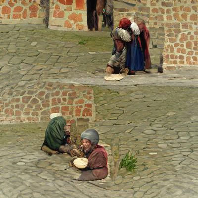 Medieval Peasant Begging for Help