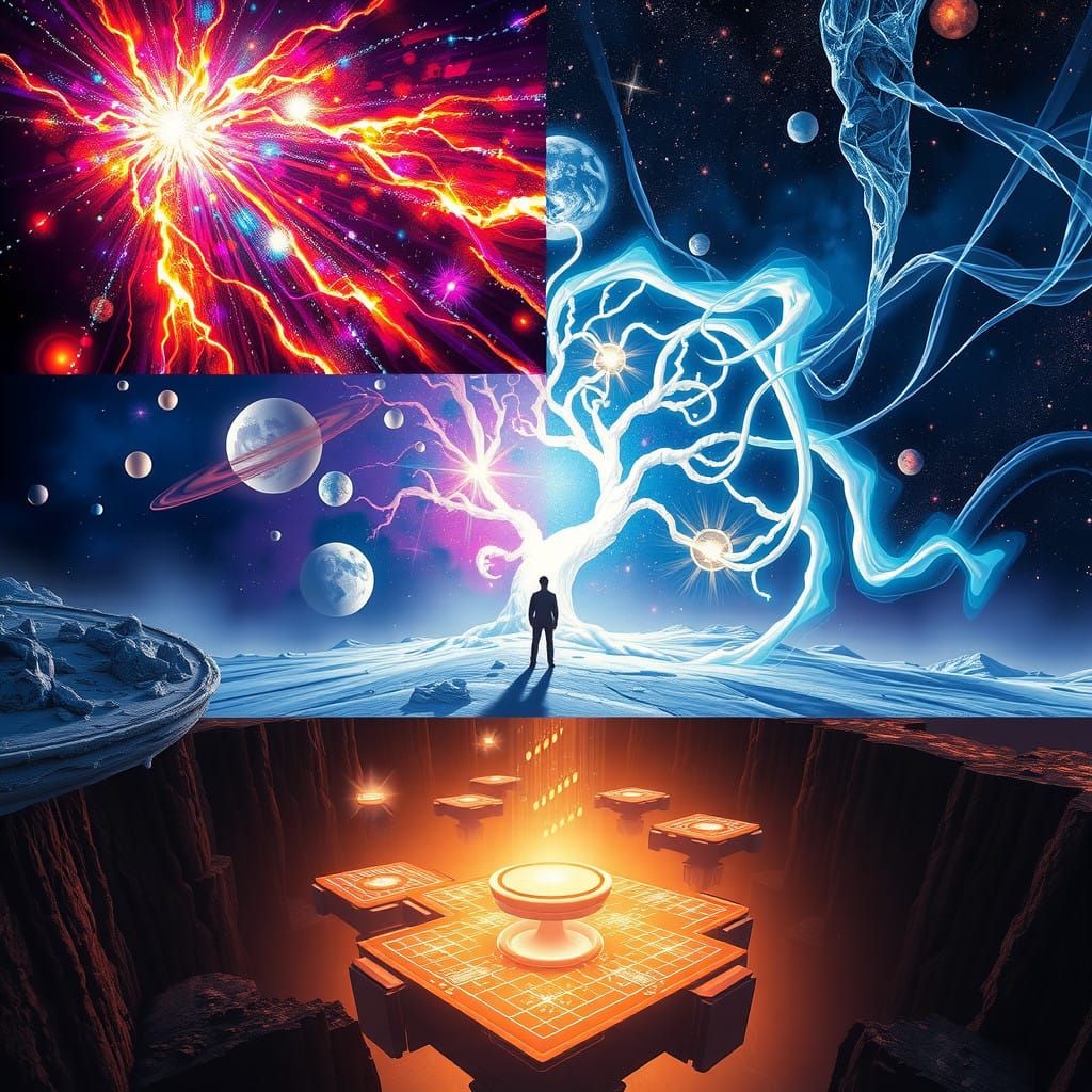 Cosmic Harmony and Balance in Vibrant Auronaschka-Verse Art