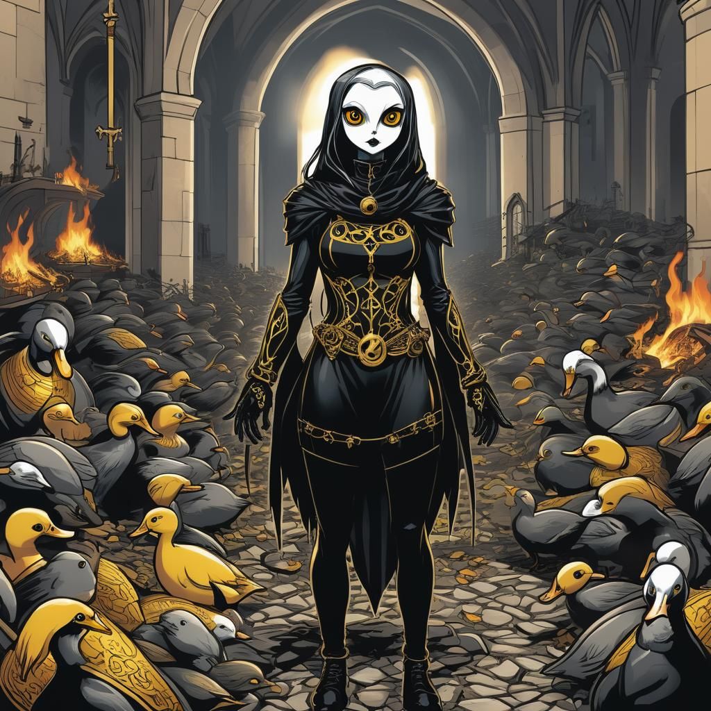 Death Metal Ducks Burning Churches: Comic Book Art