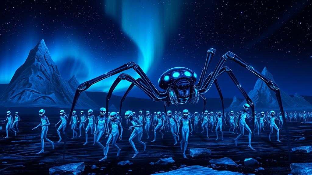 Arctic Alien Escape from Cybernetic Spider
