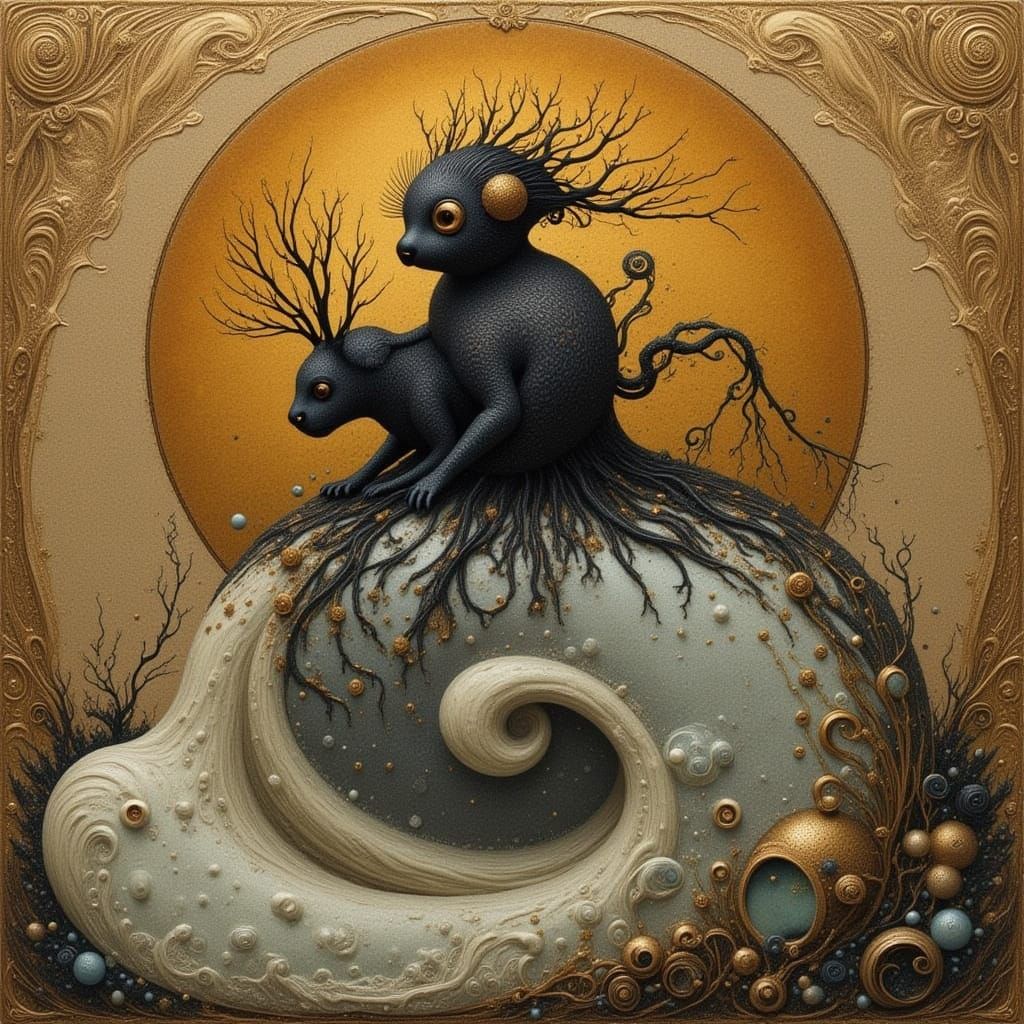 Cicada Metal Fusion: Abstract Digital Art