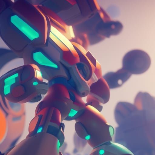Mega Man Zero: Intricate Sci-Fi Mech in 8K