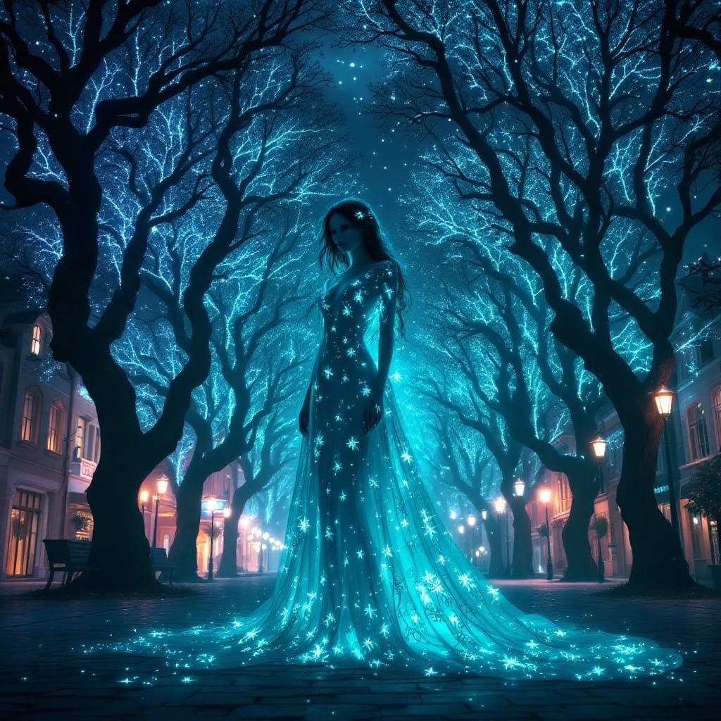 Serenely Radiant Ectoplasmic Ghost in Midst of Celestial Tow...