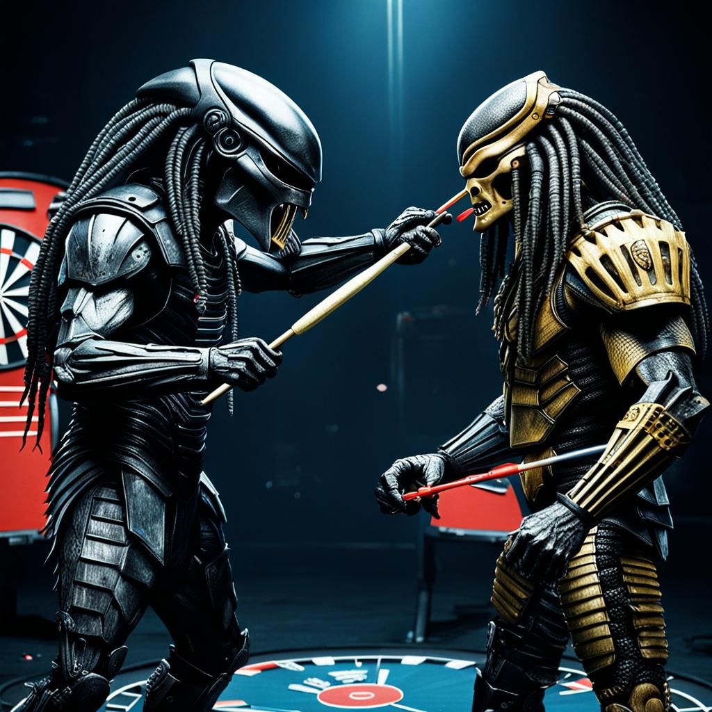 Xenomorph and Predator Play Darts