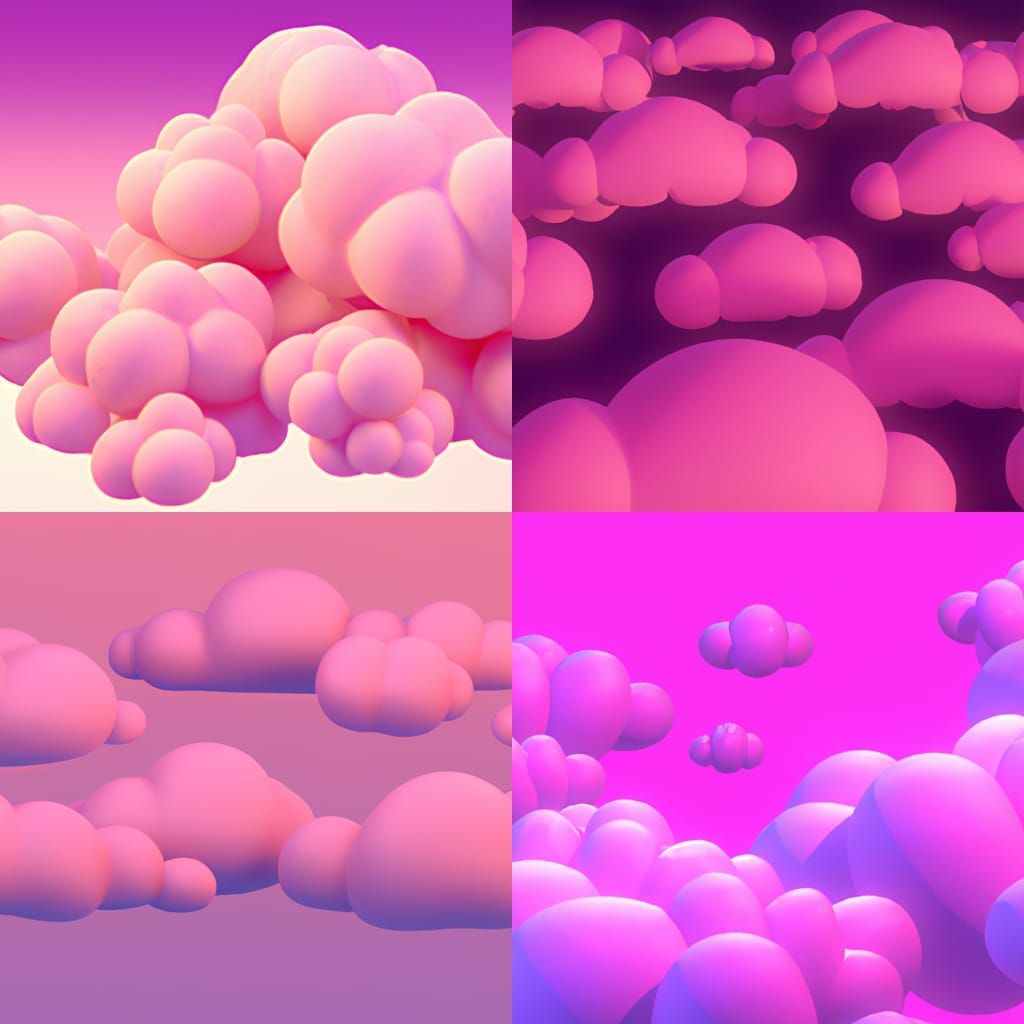 Pink Clouds: 3D Digital Art in Pixar Style