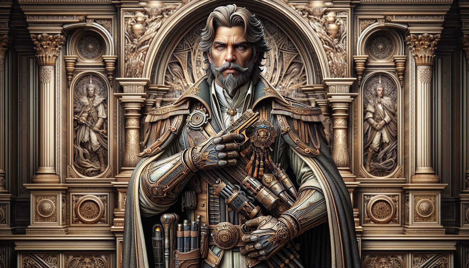 Noble Warrior in a Grand Hall