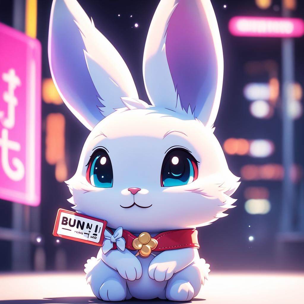 Adorable Chibi Bunny in Anime Style