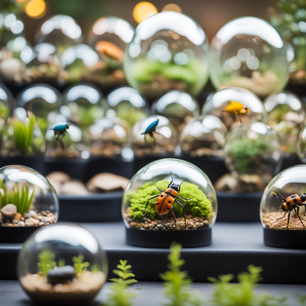 Bug Terrariums in Glass Orbs: Professional Photography