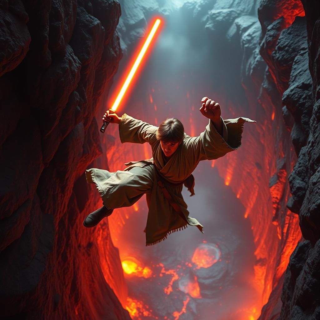 Luke Skywalker's Fall Into Lava Pit