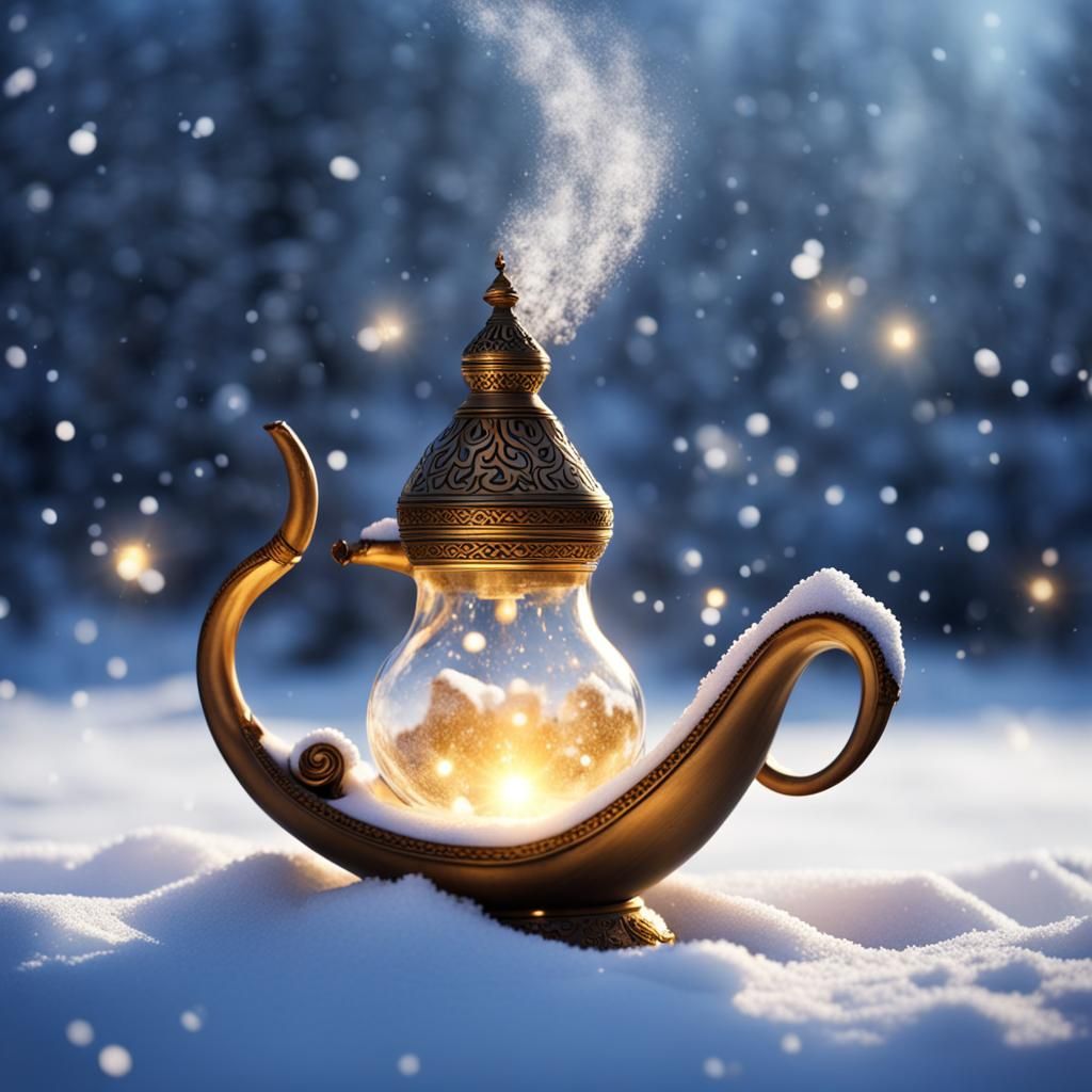 Magic Lamp Emitting Snow