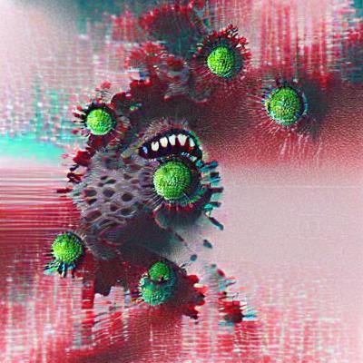Stylized Virus Particle in Abstract Design