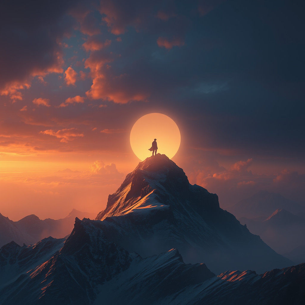 Mystical Mountain Peak in Ethereal Light