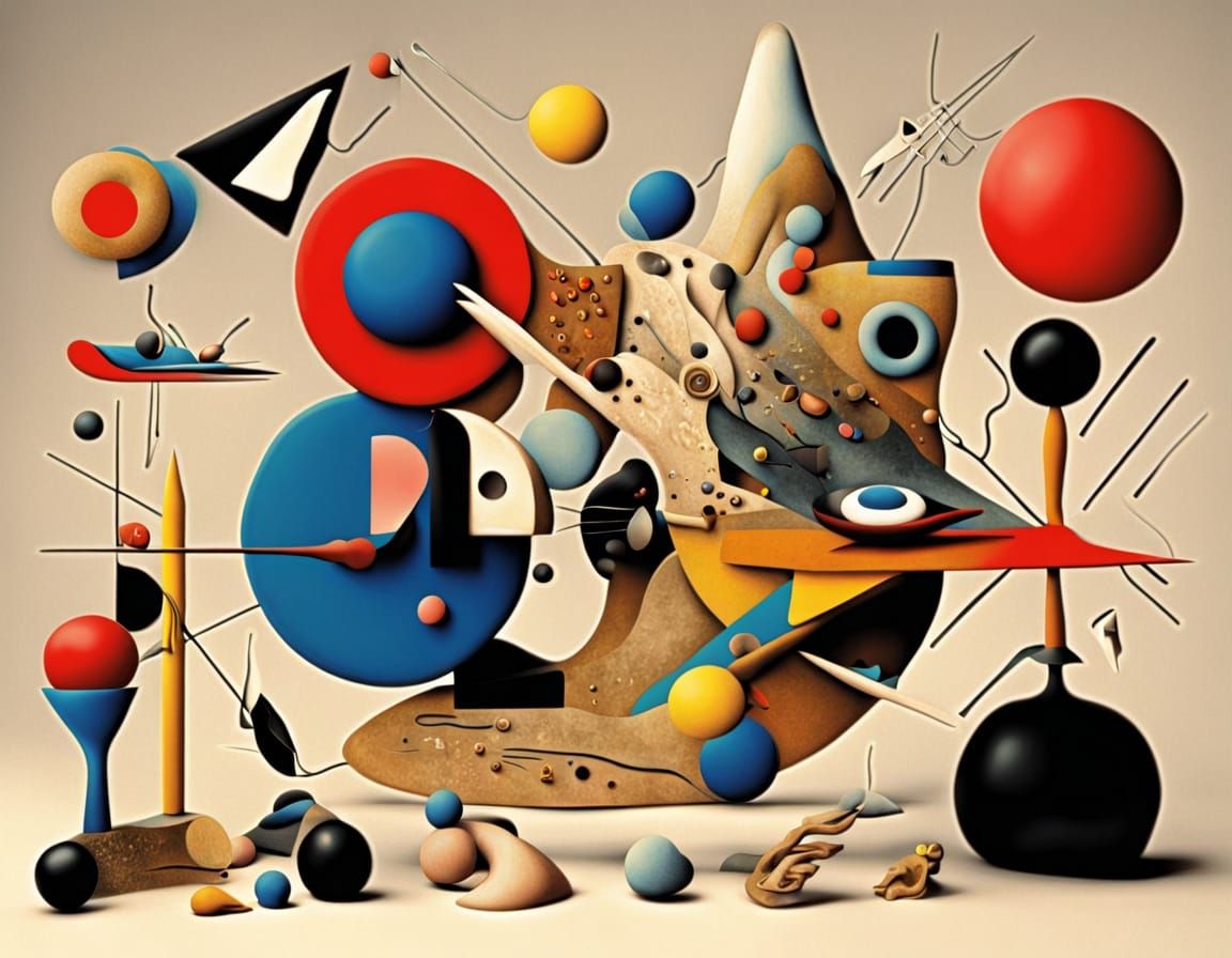 abstract surrealism 3D knolling ubiquitous over-stimulated i...