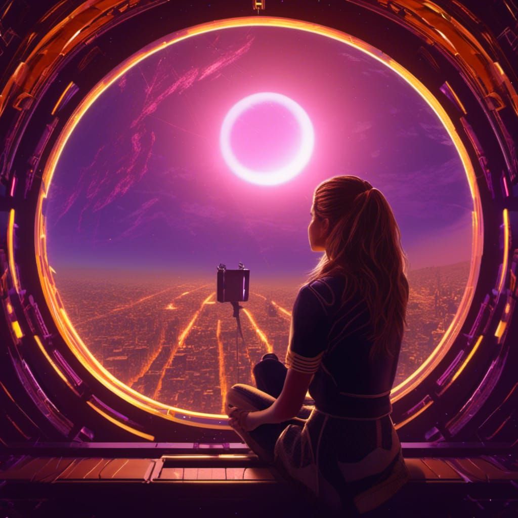 Anna Kendrick Observes Solar Eclipse in RetroWave Style