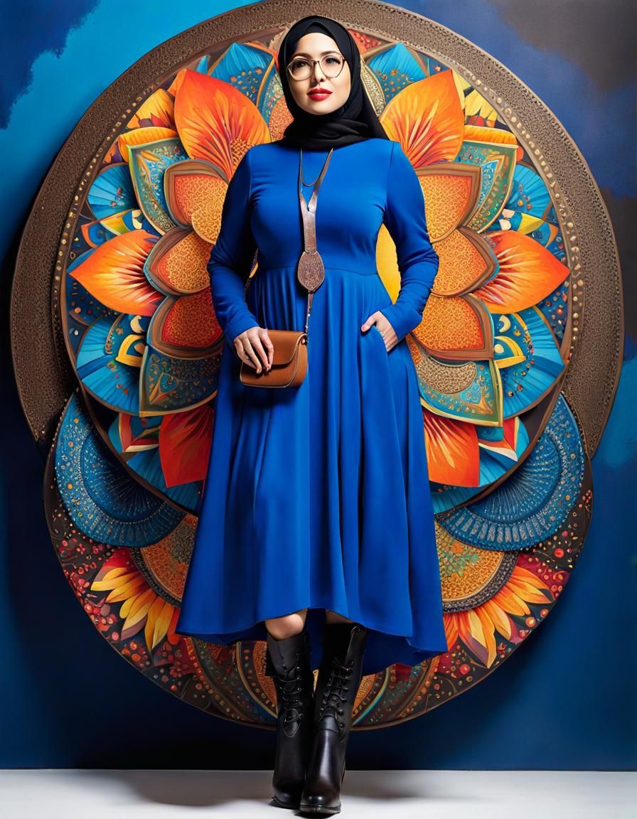 Psychedelic Portrait of a Woman in Pop Art Style