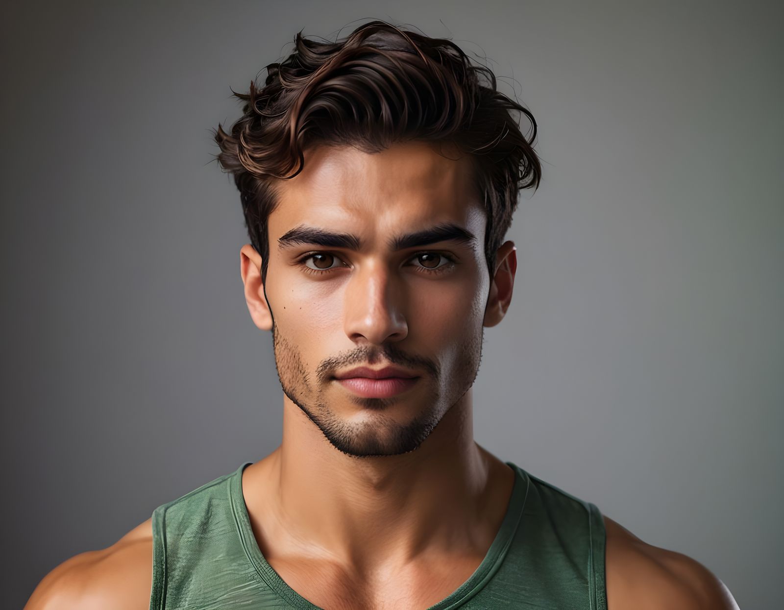 Handsome Young Man with Latin Features, Photorealistic