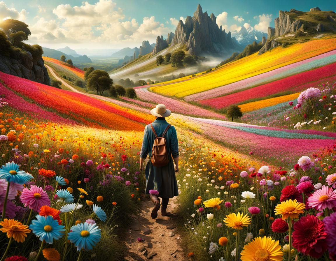 Walking Through a Colorful Valley