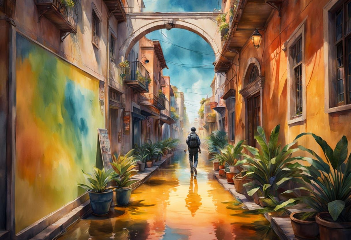 Cinematic Watercolor Reflections in 4k