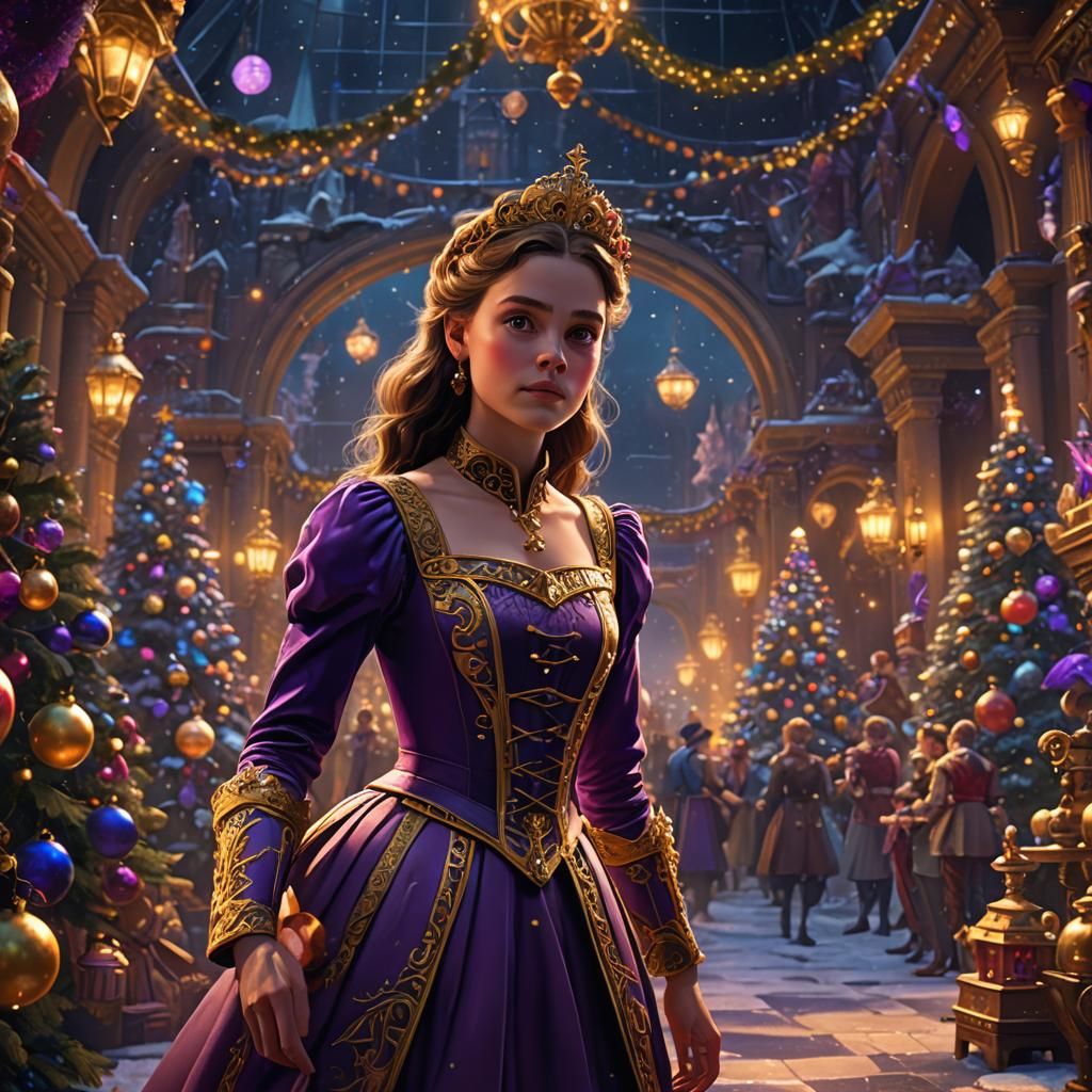 Clara in Christmas Realm: Dark Fantasy Art