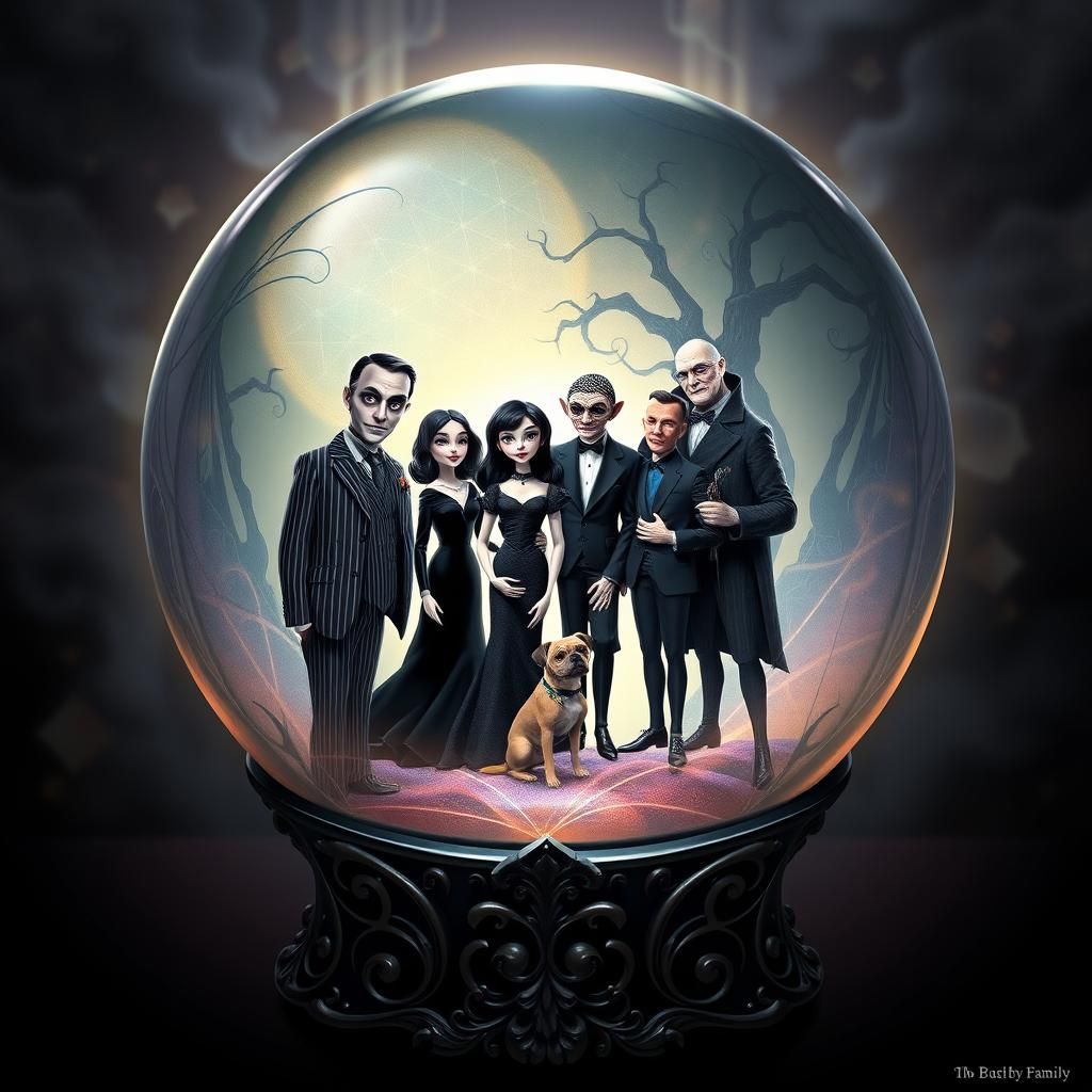 A captivating scene featuring a crystal ball containing a wh...