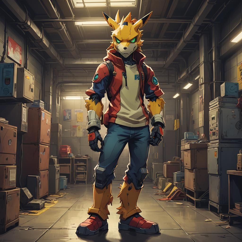 Digimon Exudes Condescension in Moody Industrial Setting