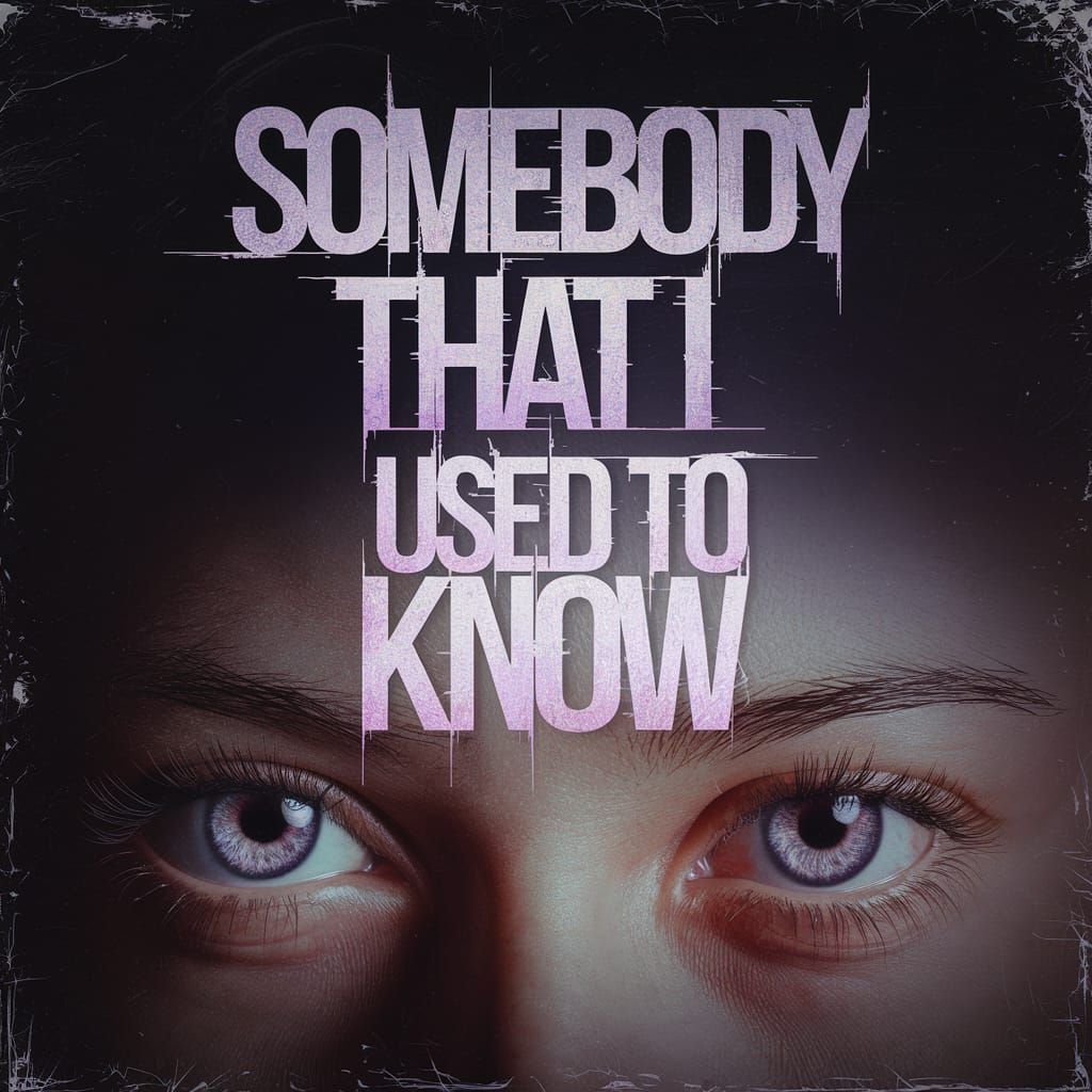 Epic Background with Edgy Font and Piercing Purple Eyes