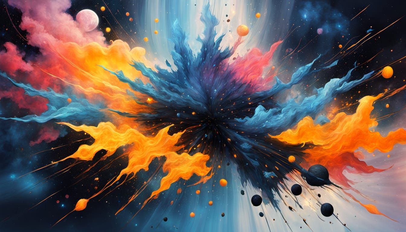 Ethereal Cosmic Dance in Vibrant Colors