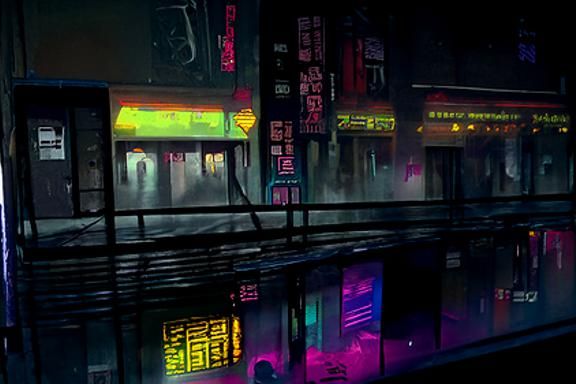 Cyberpunk Alleyways in Blade Runner Style