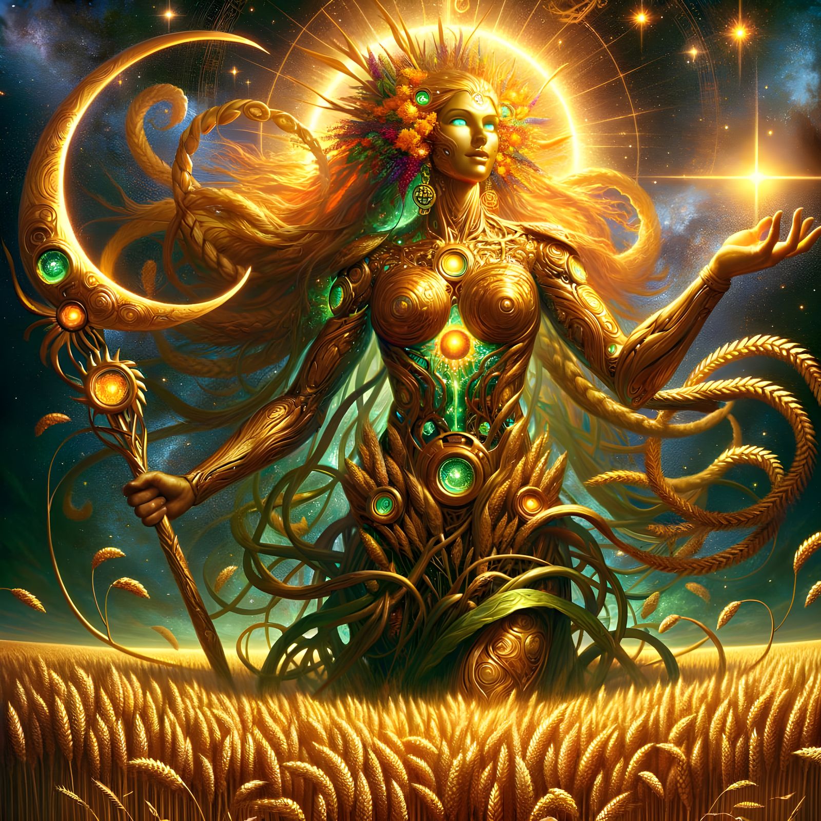Golden Goddess of Cosmic Harvest