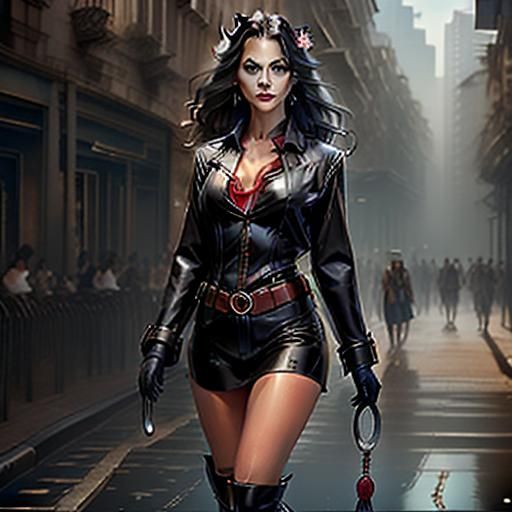 Portrait of a Woman with Feline Features