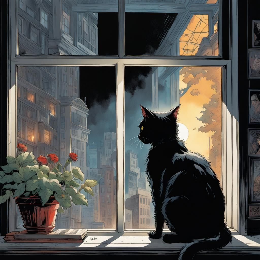 Black Cat's 2024 Prophecy: Comic Book Art