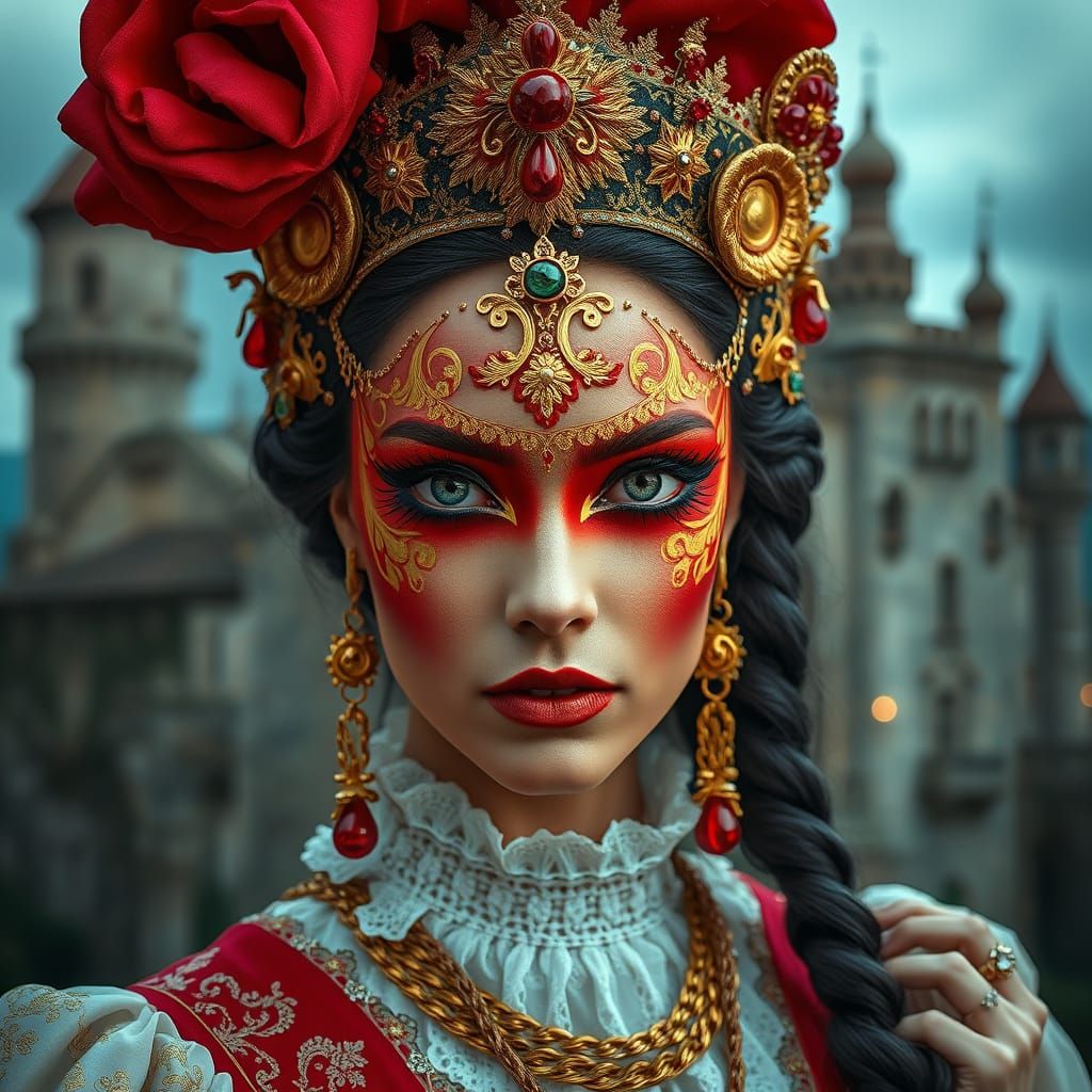 Golden Lion Makeup at Castello Incantato