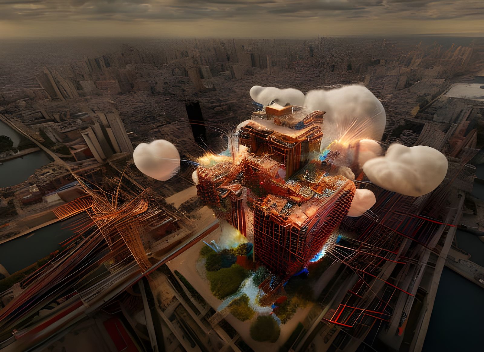 Deconstructed Nervous System: Hyperdetailed Aerial View