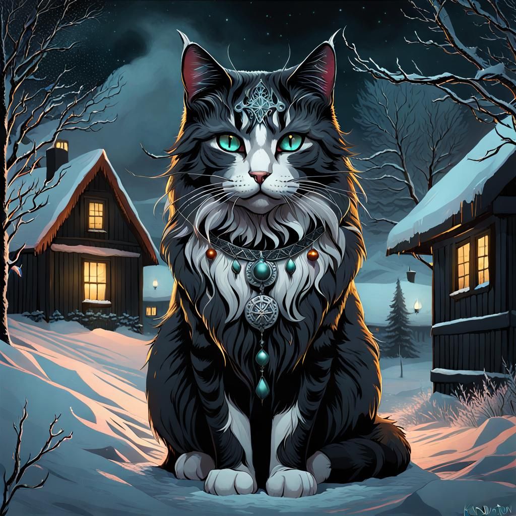 The Yule Cat (Jólakötturinn) from Icelandic Folklore