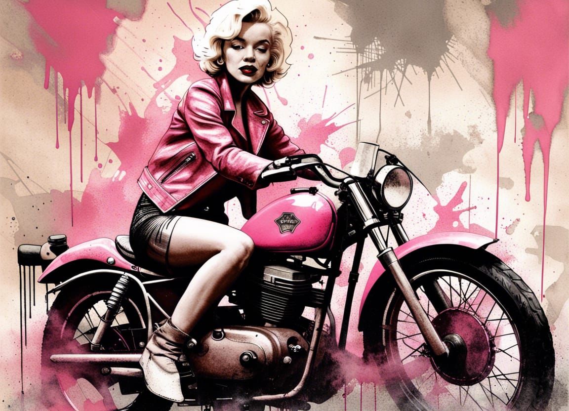 Cool rider Marilyn Monroe