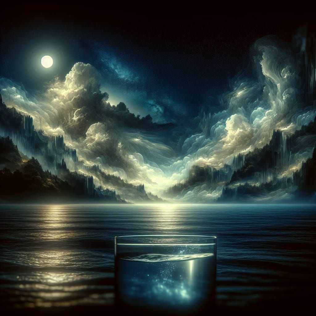 Ocean in a Glass: Hyperrealistic Digital Matte Painting